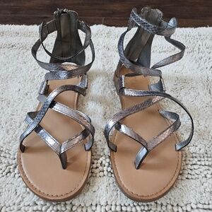 Circus by Sam Edelman “Bevin” Gladiator Sandals - Metallic Grey - Size 8